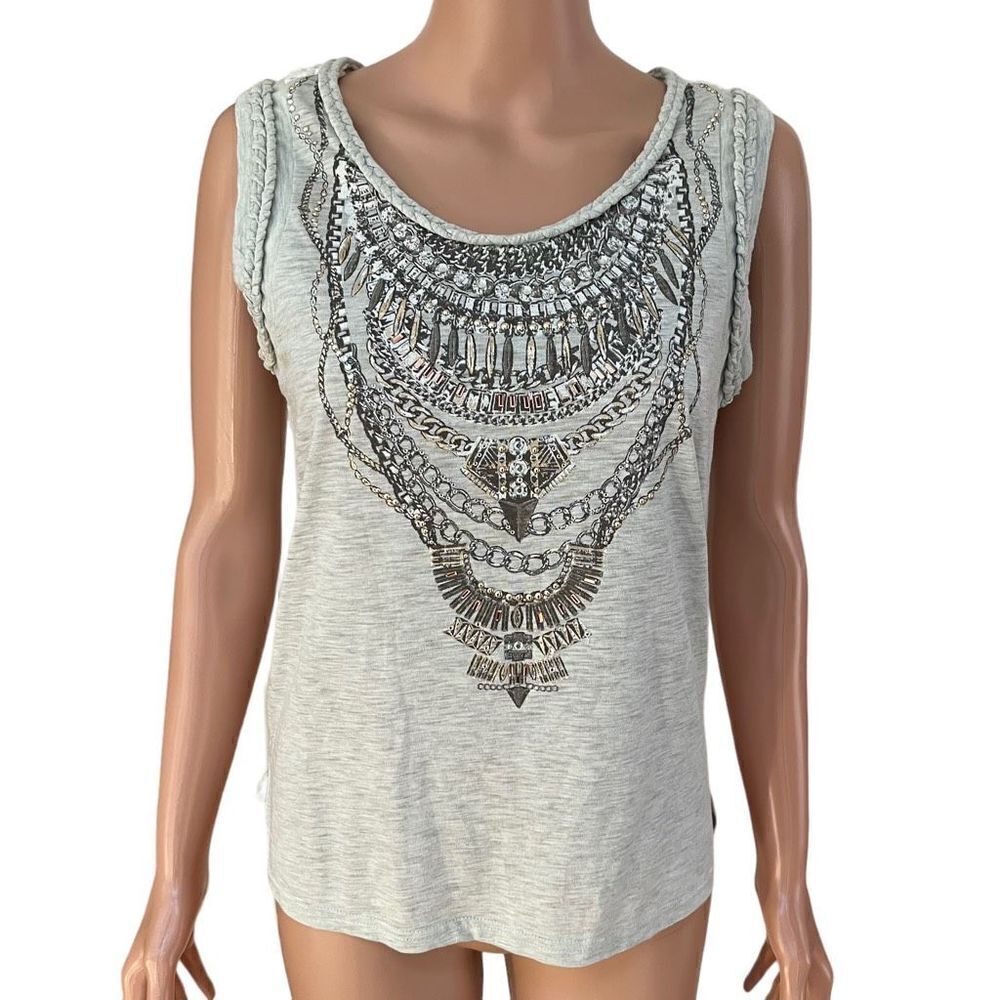 Miss Me embellished cotton blend size S tank top